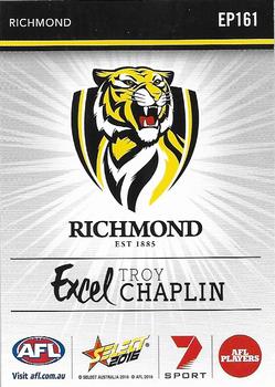 2016 Select Footy Stars - Excel #EP161 Troy Chaplin Back